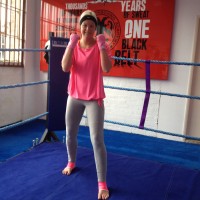 women in a boxing ring