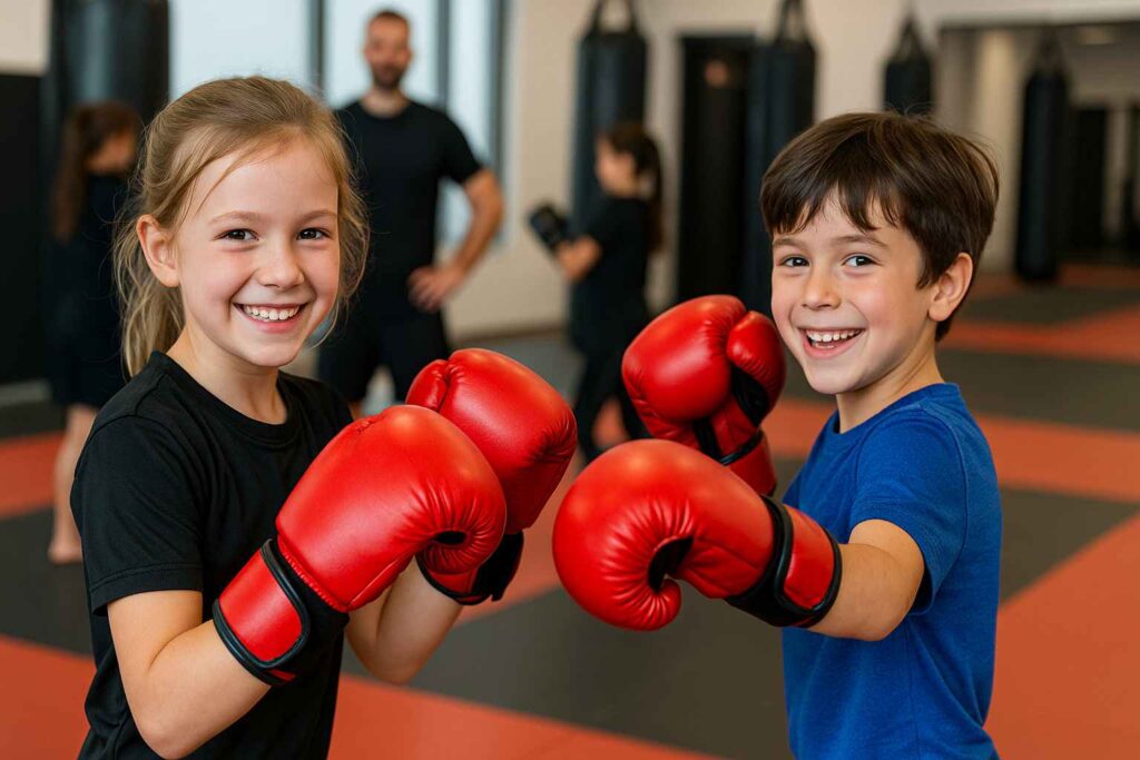 kids kickboxing class at the eagle kickboxing academy in Birmingham